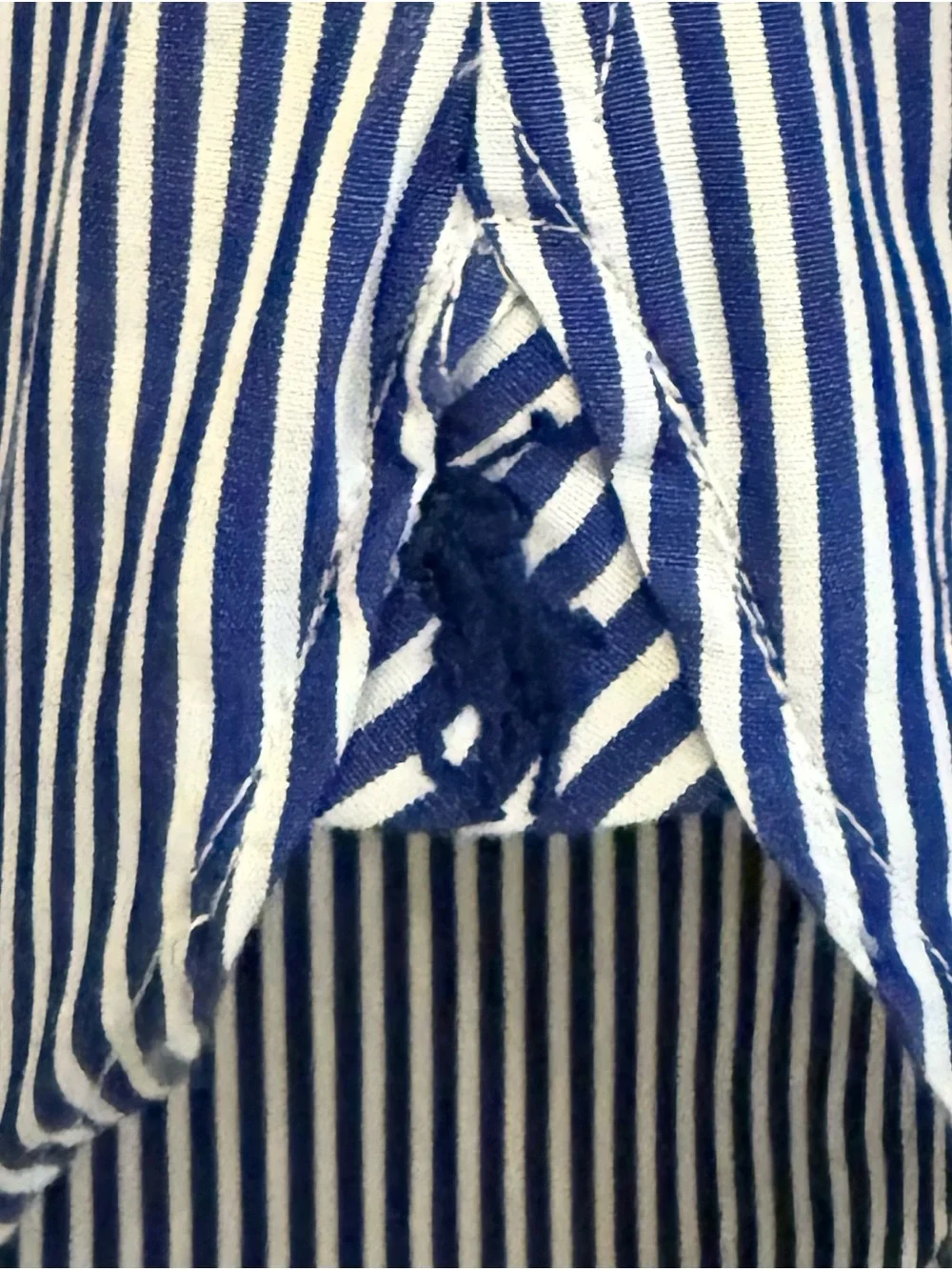 Polo by Ralph Lauren Blue & White Vertical Stripe Dress Shirt slim fit easy care